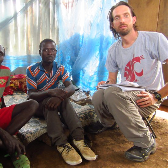 Zach conducting interviews with Chabu men